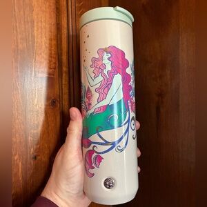 Starbucks 2024 Mermaid Travel Tumbler with Pink and Green Design